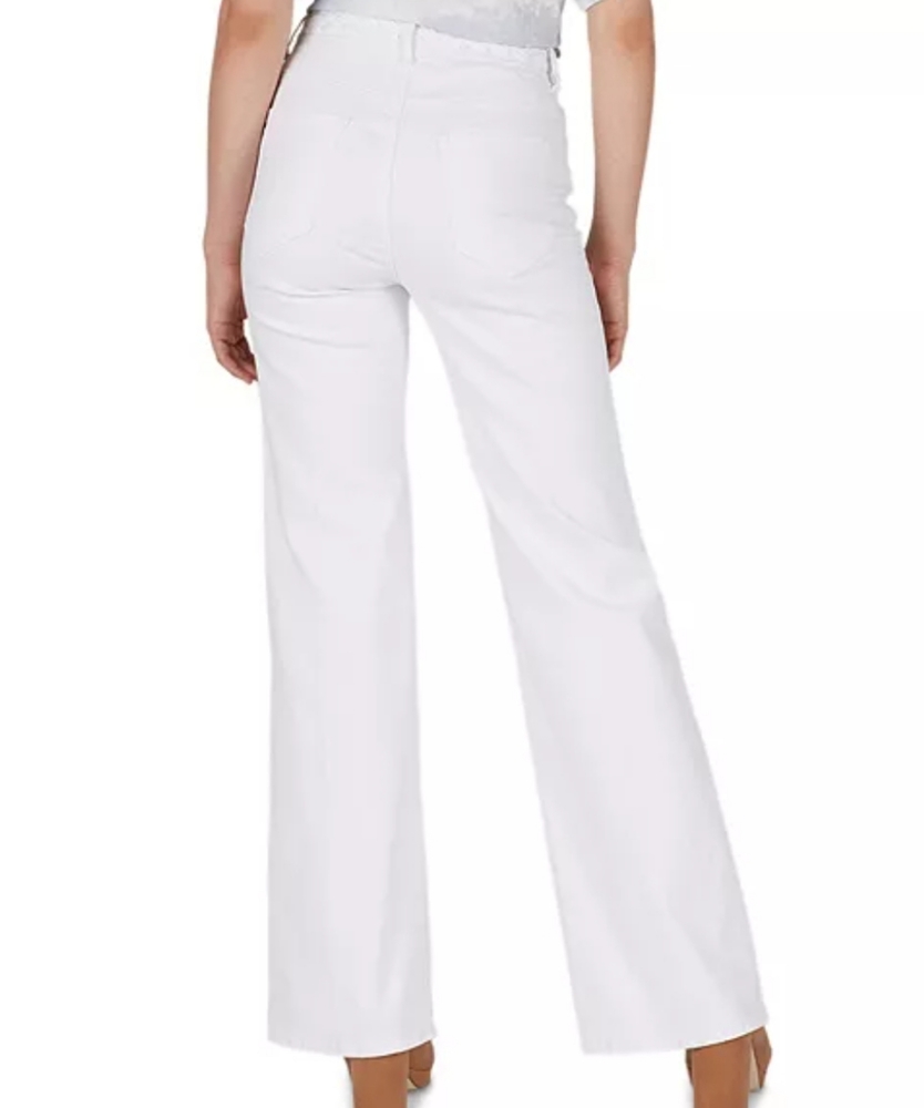 SALE! NUMERO HIGH-RISE BRAIDED WAISTBAND WIDE-LEG JEANS. - Picture 2 of 6
